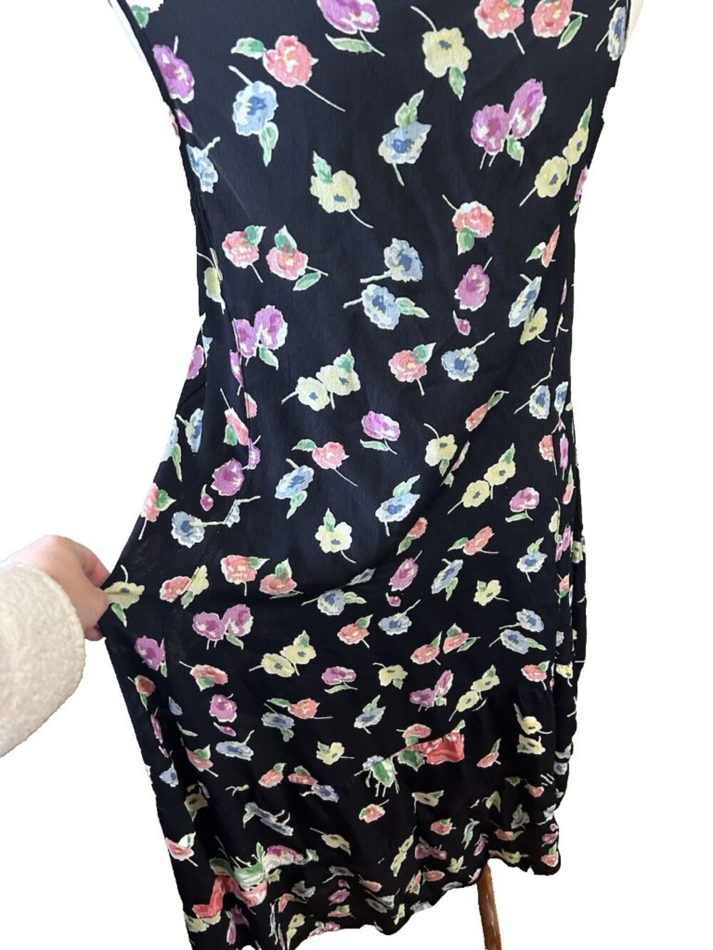 Vintage 90s Victoria Holley Dress Size Small Petite Cottagecore Maxi Long Modest - Picture 5 of 8